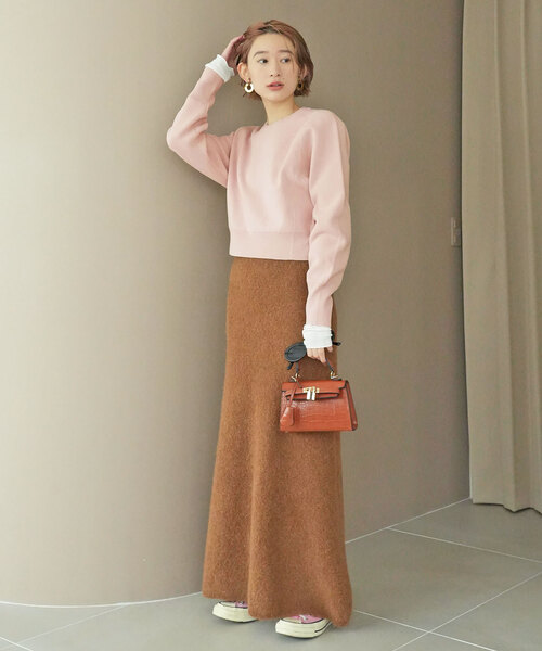 SLOBE citron.（スローブシトロン）の「SLOBE citron.スムースニットスウェット（ニット/セーター・レディース・ライトグレー/ピンク・FREE）」の18枚目の写真