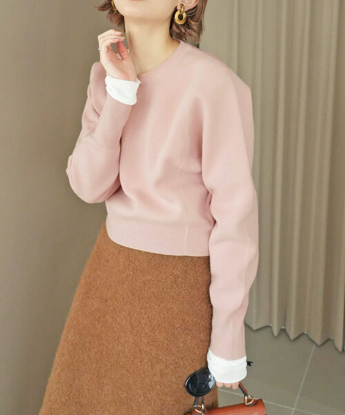 SLOBE citron.（スローブシトロン）の「SLOBE citron.スムースニットスウェット（ニット/セーター・レディース・ライトグレー/ピンク・FREE）」の19枚目の写真