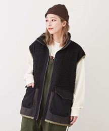 GENTIL(ジャンティ)ボア×ツイルリバーシブルベスト
