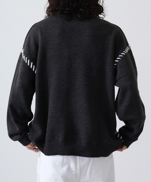 Bling Leads（ブリングリーズ）の「A/T5GGﾊﾝﾄﾞｽﾃｯﾁC/Nﾆｯﾄ（ニット