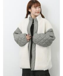 ehka sopo | ボア切り替えブルゾン(ブルゾン)