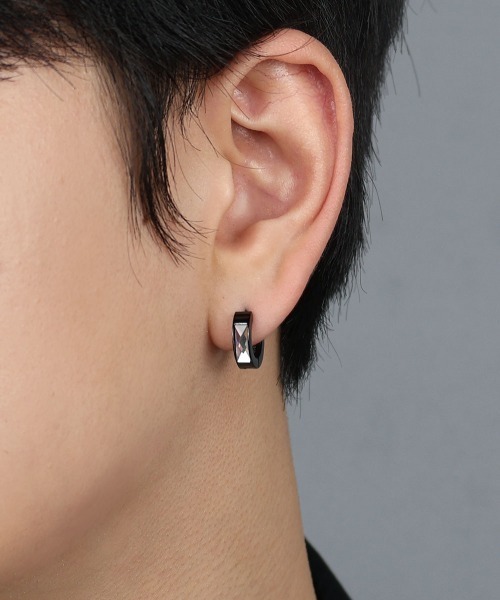 セール】カッティングビジュー フープピアス / サージカル