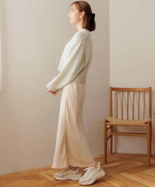 flower（フラワー）の「サテンマーメイドスカート（スカート・レディース・グリーン/アイボリー・FREE）」の14枚目の写真