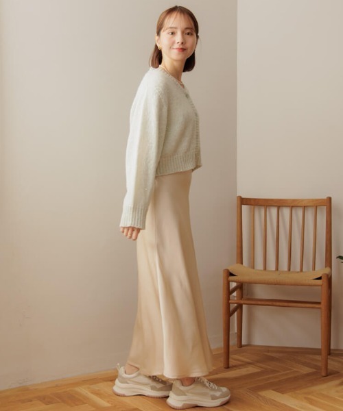 flower（フラワー）の「サテンマーメイドスカート（スカート・レディース・グリーン/アイボリー・FREE）」の15枚目の写真