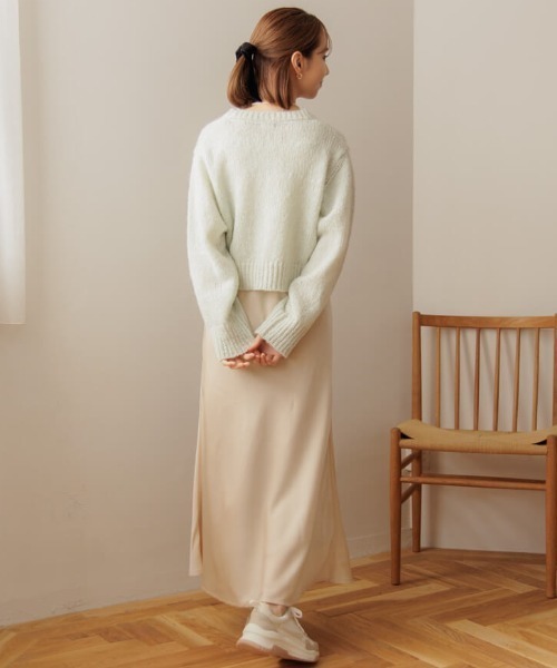 flower（フラワー）の「サテンマーメイドスカート（スカート・レディース・グリーン/アイボリー・FREE）」の16枚目の写真