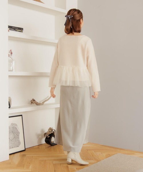 flower（フラワー）の「サテンマーメイドスカート（スカート・レディース・グリーン/アイボリー・FREE）」の22枚目の写真