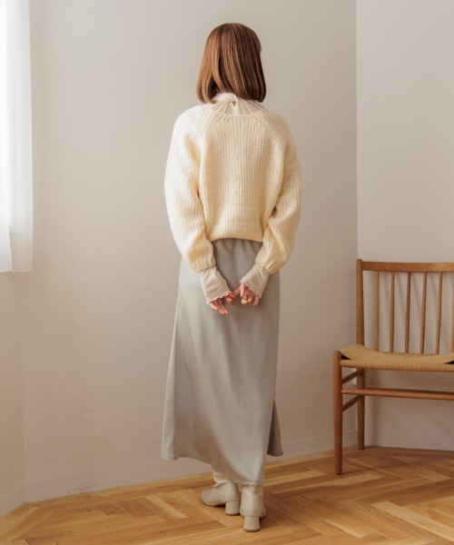 flower（フラワー）の「サテンマーメイドスカート（スカート・レディース・グリーン/アイボリー・FREE）」の19枚目の写真