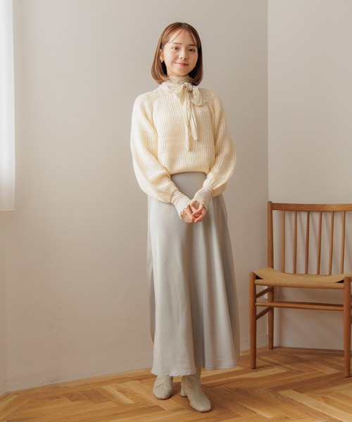 flower（フラワー）の「サテンマーメイドスカート（スカート・レディース・グリーン/アイボリー・FREE）」の17枚目の写真