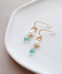 【Cherie+Chambre】Baroque Pearl×Drop Beads Pierce
