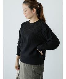 求心地柄編みニット