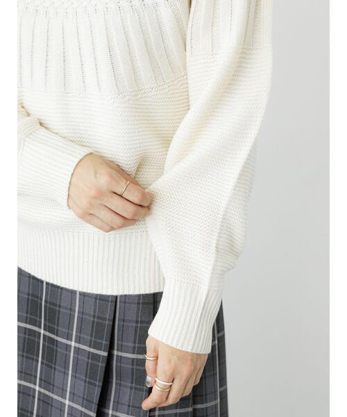 Lugnoncure（ルノンキュール）の「求心地柄編みニット（ニット/セーター・レディース・ブラック/オフホワイト/ピンク/ブルー・F）」の16枚目の写真