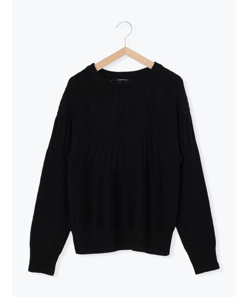 Lugnoncure（ルノンキュール）の「求心地柄編みニット（ニット/セーター・レディース・ブラック/オフホワイト/ピンク/ブルー・F）」の22枚目の写真