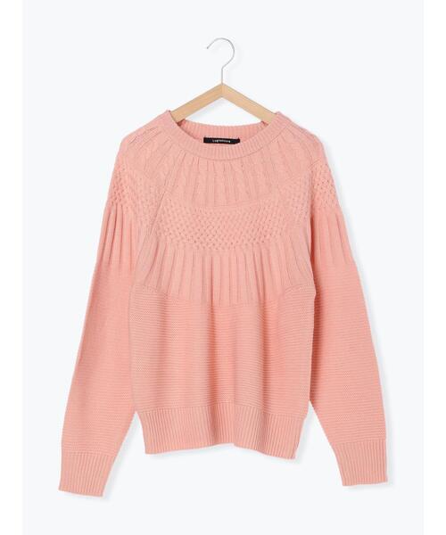 Lugnoncure（ルノンキュール）の「求心地柄編みニット（ニット/セーター・レディース・ブラック/オフホワイト/ピンク/ブルー・F）」の14枚目の写真