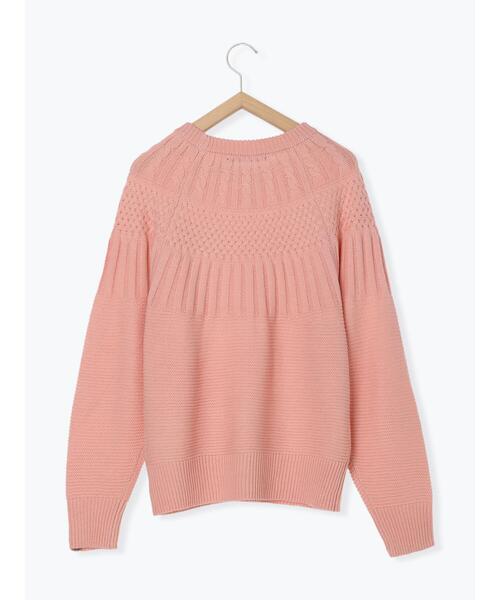 Lugnoncure（ルノンキュール）の「求心地柄編みニット（ニット/セーター・レディース・ブラック/オフホワイト/ピンク/ブルー・F）」の12枚目の写真