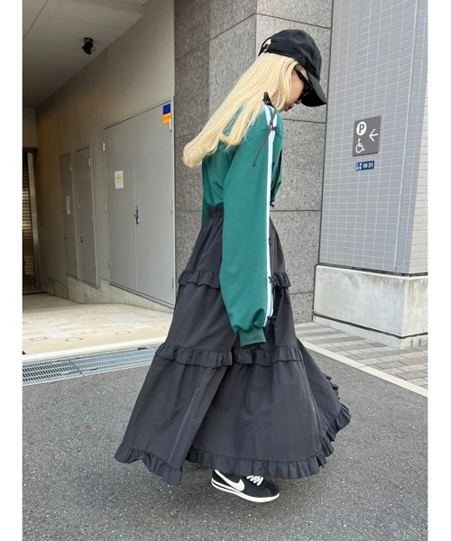 ページ限定特価♡新品☆アウターとロングスカートの2点♡送料込み WC（ダブル シー）の「2WAY ナイロンティアードロングスカート《WEB