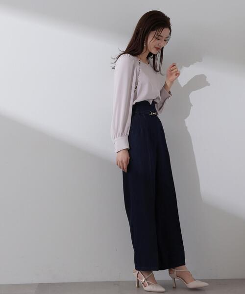 セール 50%OFF】ビットベルトデニムワイドパンツ(505823678