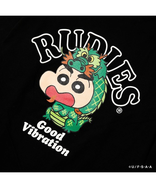 RUDIE'S（ルーディーズ）の「RUDIE'SxCRAYON SHINCHAN DRAGON LSTEE/ルーディーズ クレヨンしんちゃん ドラゴン ロングスリーブ Tシャツ（Tシャツ/カットソー・メンズ・ブルー系その他/ブラック・XXL/L/M/XL）」の6枚目の写真