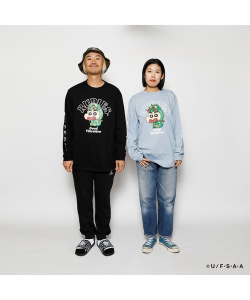 RUDIE'S（ルーディーズ）の「RUDIE'SxCRAYON SHINCHAN DRAGON LSTEE/ルーディーズ クレヨンしんちゃん ドラゴン ロングスリーブ Tシャツ（Tシャツ/カットソー・メンズ・ブルー系その他/ブラック・XXL/L/M/XL）」の10枚目の写真