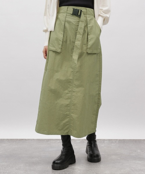 LAKOLE(ラコレ)の「ベルトツキカーゴスカート / 995578(スカート・レディース・チャコール/オリーブ/ブラック・MEDIUM/SMALL)」の1枚目の写真