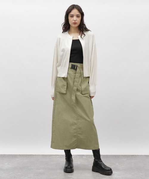 LAKOLE(ラコレ)の「ベルトツキカーゴスカート / 995578(スカート・レディース・チャコール/オリーブ/ブラック・MEDIUM/SMALL)」の15枚目の写真