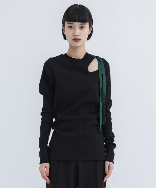 TOGA PULLA リブジャージーロングスリーブ　トーガ　ブラック　黒 TOGA（トーガ）の「【TOGA TOO/トーガトゥ】Rib jersey L/S/リブ