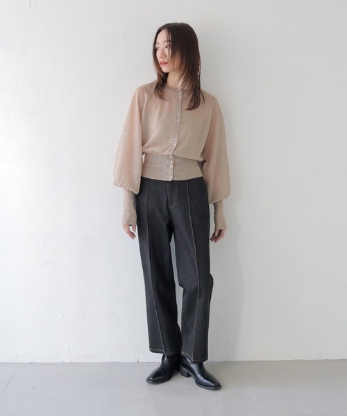 CLEIO（クレイオ）の「【CLEIO】ラメシアーニットパフスリーブカーディガン/SHEER KNIT PUFF SLEEVE CARDIGAN/986-11634（カーディガン/ボレロ・レディース・サックスブルー/ベージュ/ラベンダー・FREE）」の4枚目の写真