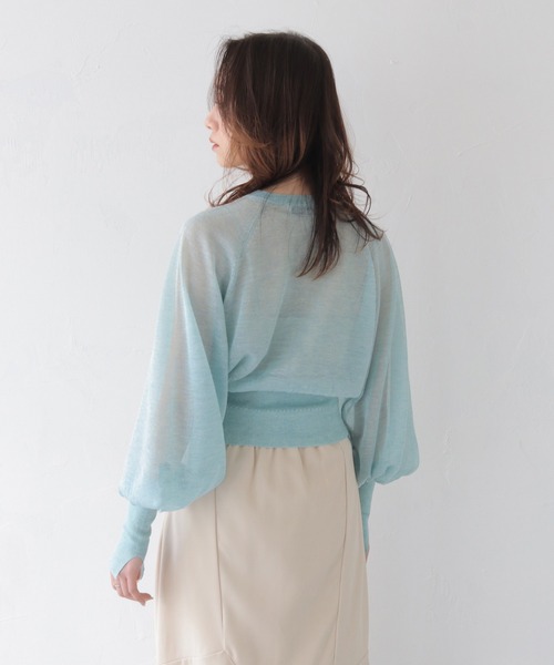 CLEIO（クレイオ）の「【CLEIO】ラメシアーニットパフスリーブカーディガン/SHEER KNIT PUFF SLEEVE CARDIGAN/986-11634（カーディガン/ボレロ・レディース・サックスブルー/ベージュ/ラベンダー・FREE）」の14枚目の写真