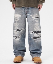 MAHAGRID(}nObh)́wmahagrid/}nObhxALLOVER VINTAGE PRINT DENIM PANT/re[Wvgpc(fjpc)