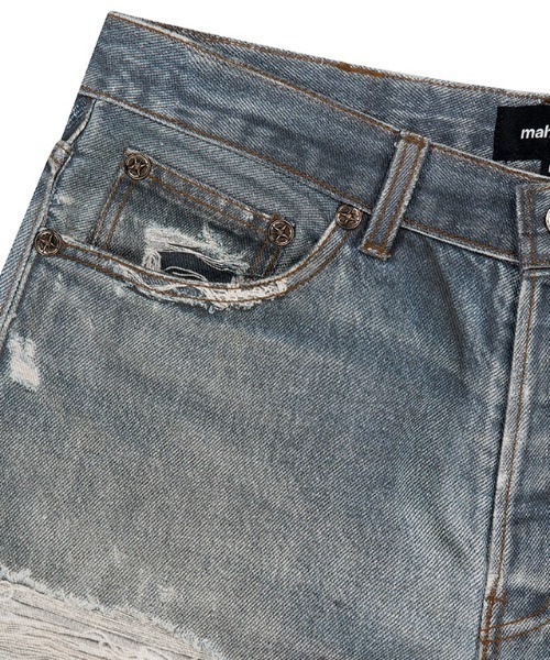 MAHAGRID（マハグリッド）の「『mahagrid/マハグリッド』ALLOVER VINTAGE PRINT DENIM PANT/ビンテージプリントパンツ（デニムパンツ・メンズ・ブルー・M）」の6枚目の写真