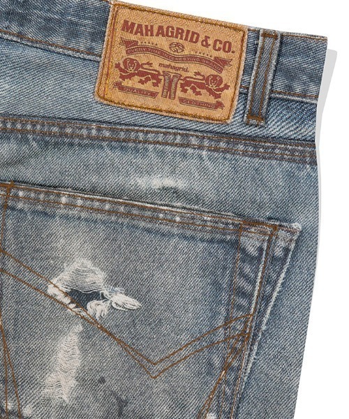 MAHAGRID（マハグリッド）の「『mahagrid/マハグリッド』ALLOVER VINTAGE PRINT DENIM PANT/ビンテージプリントパンツ（デニムパンツ・メンズ・ブルー・M）」の7枚目の写真