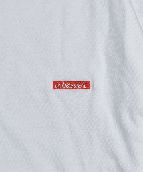 DOUBLE STEAL（ダブルスティール）の「ミニボックスロゴ刺繍 Tシャツ（Tシャツ/カットソー・メンズ・ホワイト/オレンジ/ブラック/ブルー/バーガンディー/グレイッシュベージュ/サンドベージュ・X-LARGE/LARGE/XX-LARGE/MEDIUM）」の14枚目の写真