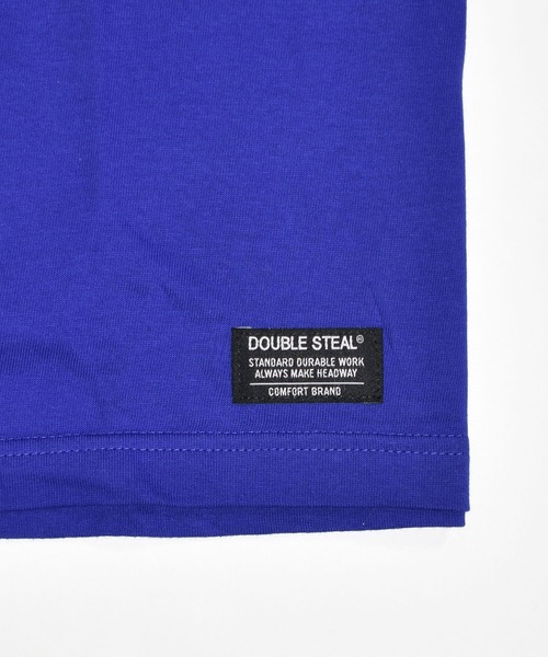 DOUBLE STEAL（ダブルスティール）の「ミニボックスロゴ刺繍 Tシャツ（Tシャツ/カットソー・メンズ・ホワイト/オレンジ/ブラック/ブルー/バーガンディー/グレイッシュベージュ/サンドベージュ・X-LARGE/LARGE/XX-LARGE/MEDIUM）」の19枚目の写真