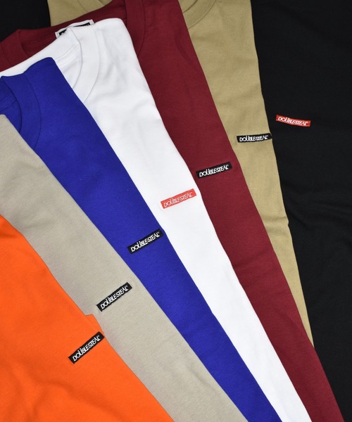 DOUBLE STEAL（ダブルスティール）の「ミニボックスロゴ刺繍 Tシャツ（Tシャツ/カットソー・メンズ・ホワイト/オレンジ/ブラック/ブルー/バーガンディー/グレイッシュベージュ/サンドベージュ・X-LARGE/LARGE/XX-LARGE/MEDIUM）」の12枚目の写真