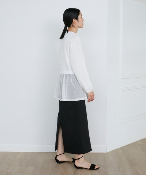 Luftrobe（ルフトローブ）の「千鳥柄シアーニット（ニット/セーター・レディース・オフホワイト/ブラック・9号/7号）」の15枚目の写真