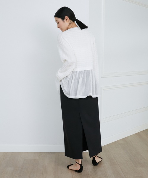 Luftrobe（ルフトローブ）の「千鳥柄シアーニット（ニット/セーター・レディース・オフホワイト/ブラック・9号/7号）」の14枚目の写真