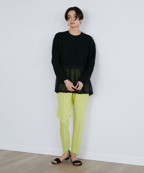 Luftrobe（ルフトローブ）の「千鳥柄シアーニット（ニット/セーター・レディース・オフホワイト/ブラック・9号/7号）」の12枚目の写真