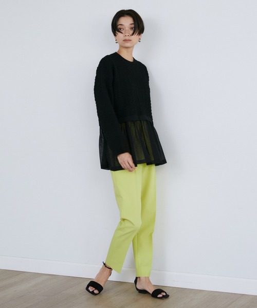 Luftrobe（ルフトローブ）の「千鳥柄シアーニット（ニット/セーター・レディース・オフホワイト/ブラック・9号/7号）」の11枚目の写真