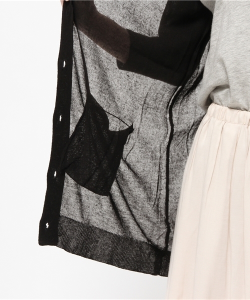 LBC（エルビーシー）の「12GアクリルテンセルリネンVロングカーディガン（カーディガン/ボレロ・レディース・イエロー/ブラック/オフホワイト・MEDIUM/LARGE）」の12枚目の写真