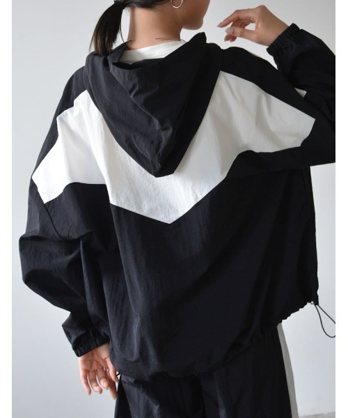 [2024SSCOLLECTION]ナイロンタフタ配色アノラックパーカー