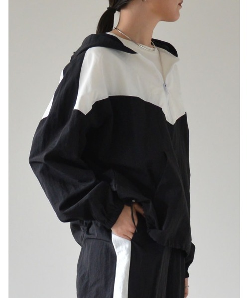 [2024SSCOLLECTION]ナイロンタフタ配色アノラックパーカー