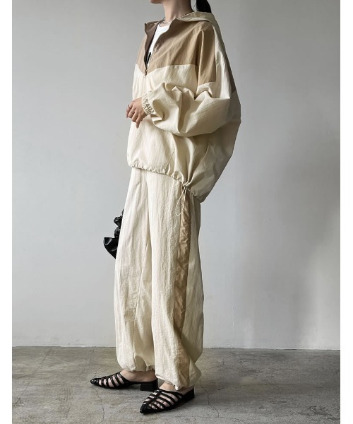 [2024SSCOLLECTION]ナイロンタフタ配色アノラックパーカー