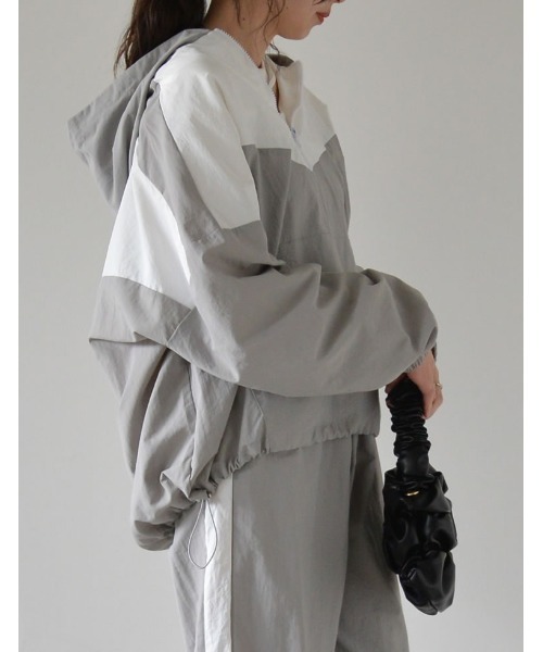 [2024SSCOLLECTION]ナイロンタフタ配色アノラックパーカー