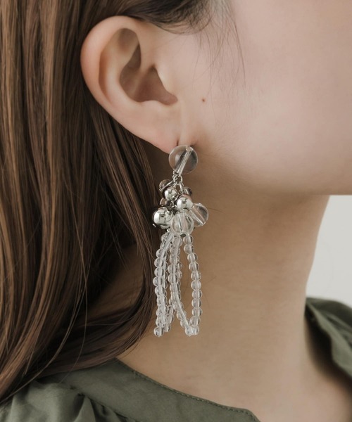 SMELLY(スメリー)の「クリアメタルボールボリュームピアス(ピアス(両耳用)・レディース・クリア・-)」の6枚目の写真