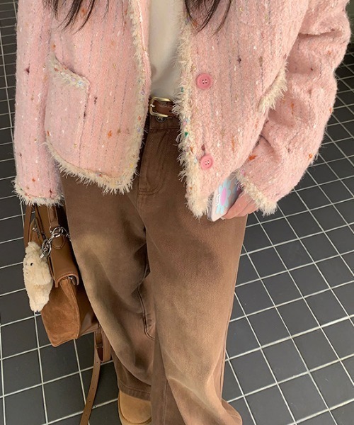 DIAVEL（ディアベル）の「バックハート柄 ワイドデニムパンツ（デニムパンツ・レディース・ブラウン/ブラック/サックスブルー・S/M/L）」の11枚目の写真