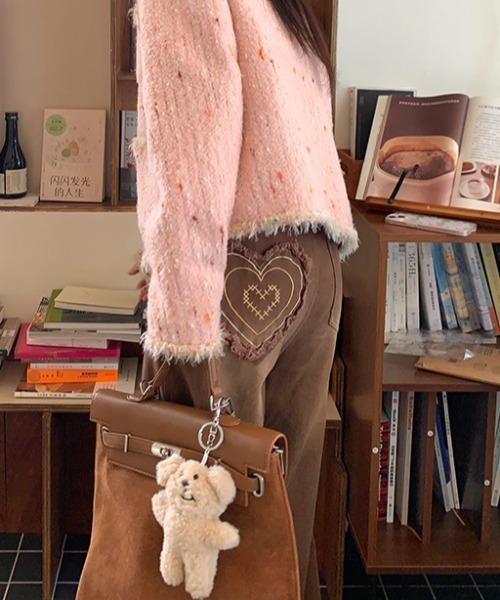 DIAVEL（ディアベル）の「バックハート柄 ワイドデニムパンツ（デニムパンツ・レディース・ブラウン/ブラック/サックスブルー・S/M/L）」の15枚目の写真