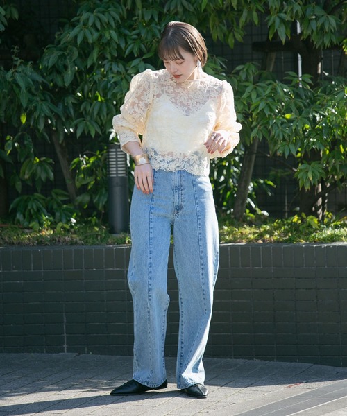 KBF（ケイビーエフ）の「オーガンジーフラワークロップドブラウス（シャツ/ブラウス・レディース・アイボリー/ブラック/ブルー系その他・ONE）」の10枚目の写真