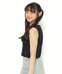 PINK-latte | 【パッド付】テレコアメリカンスリーブタンク(タンクトップ)