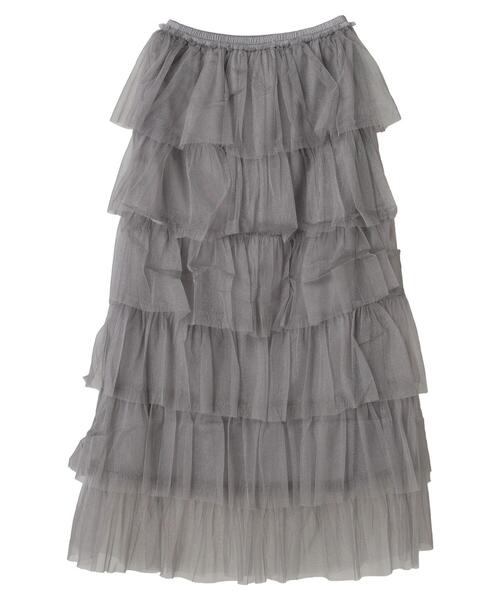 ELENCARE DUE（エレンカーレデュエ）の「・ELENCARE　DUE　ティアードラメチュールスカート（スカート・レディース・グレー/アイボリー/ブラック・FREE）」の12枚目の写真