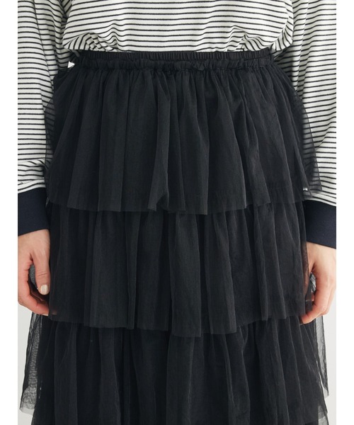ELENCARE DUE（エレンカーレデュエ）の「・ELENCARE　DUE　ティアードラメチュールスカート（スカート・レディース・グレー/アイボリー/ブラック・FREE）」の8枚目の写真