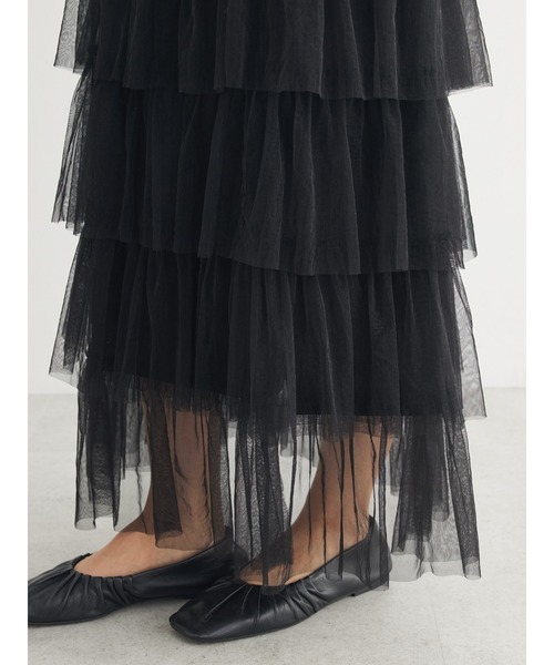 ELENCARE DUE（エレンカーレデュエ）の「・ELENCARE　DUE　ティアードラメチュールスカート（スカート・レディース・グレー/アイボリー/ブラック・FREE）」の9枚目の写真